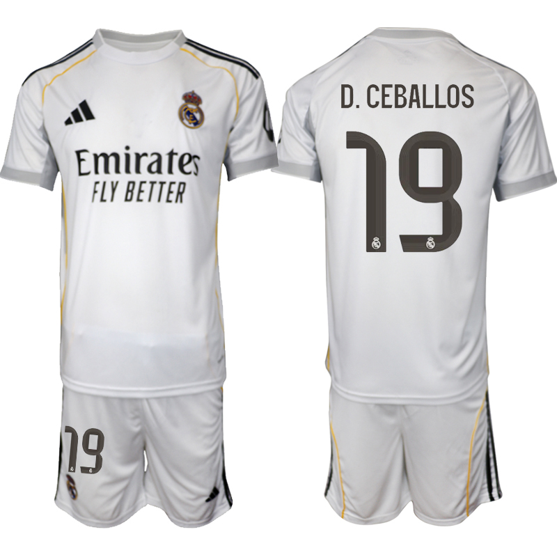 Men 2025-2026 Club Real Madrid home white 19 Soccer Jersey 01